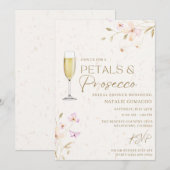 Petals en Prosecco Vrijgezellenfeest Party Kaart (Voorkant / Achterkant)