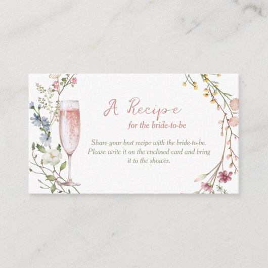 Petals en Prosecco Vrijgezellenfeest Recept Aanvra Informatiekaartje (Voorkant)