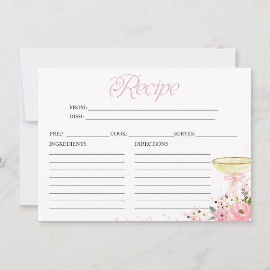 Petals en Prosecco Vrijgezellenfeest Recept Kaart (Voorkant)