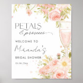 Petals en Prosecco Vrijgezellenfeest welkom Poster (Voorkant)