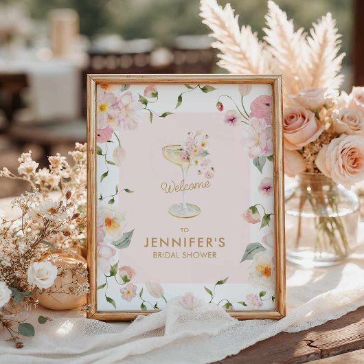 Petals en Prosecco Vrijgezellenfeest Welkom Poster