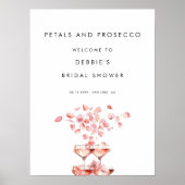 Petals en Prosecco Vrijgezellenfeest Welkom Poster (Voorkant)