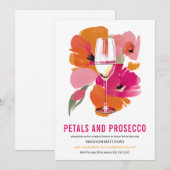 Petals en Prosecco Vrijgezellenfeest Zwart Kaart (Voorkant / Achterkant)