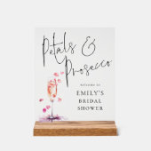 Petals en Prosecco Welkom in Vrijgezellenfeest Acryl Bord (Voorkant)