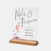 Petals en Prosecco Welkom in Vrijgezellenfeest Acryl Bord (Hoek)