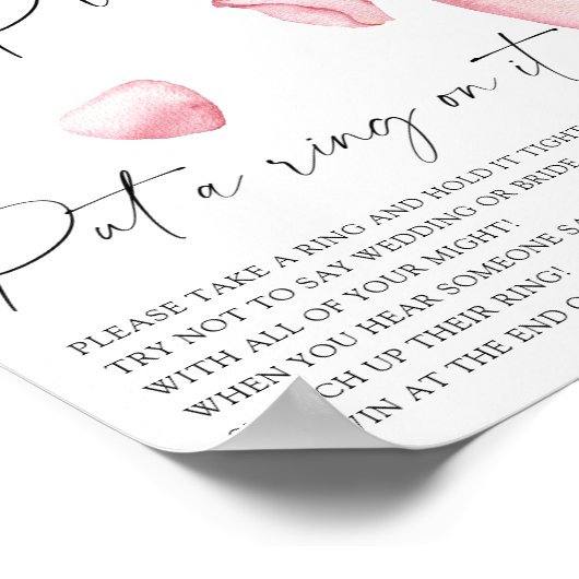 Petals en Prosecco - zet een ring op het spel Poster (Hoek)