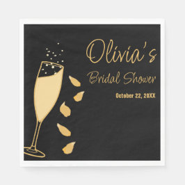 Petals en Prosecco Zwart Vrijgezellenfeesten serve Servet