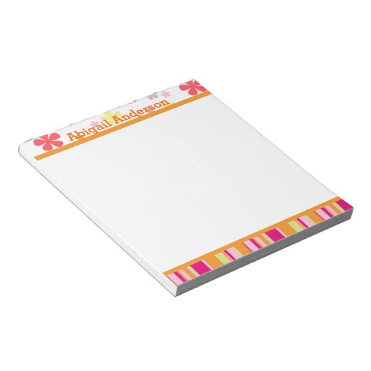 Petals en Stripes, persoonlijk Notitieblok (Schuin)