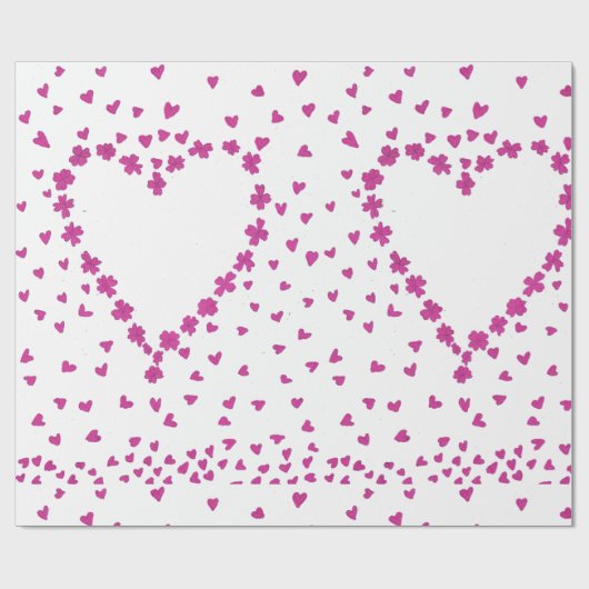 Petals Heart Wrapping Paper Cadeaupapier (Vlak)