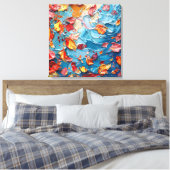 Petals in Motion – Expressive Abstract Floral Canvas Afdruk (Insitu (Slaapkamer))