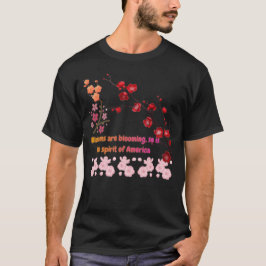 Petals in Pink Harmony black T-shirt