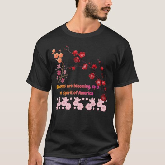 Petals in Pink Harmony black T-shirt (Voorkant)