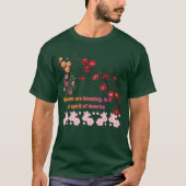Petals in Pink Harmony forest green T-shirt (Voorkant)