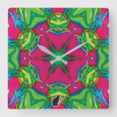 Petals Kaleidoscope Vierkante Klok (Voorkant)