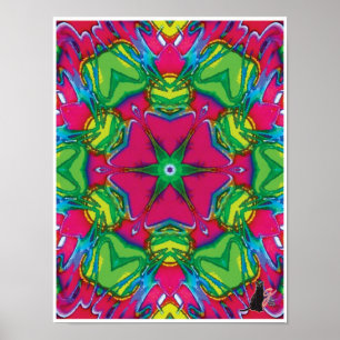 Petals Kinetic Collage Kaleidoscope Poster