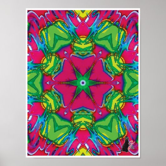 Petals Kinetic Collage Kaleidoscope Poster (Voorkant)