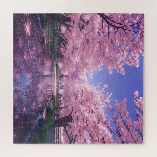 Petals op de rivier, Cherry Blossom Legpuzzel (Horizontaal)