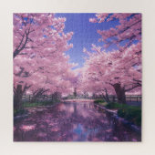 Petals op de rivier, Cherry Blossom Legpuzzel (Verticaal)