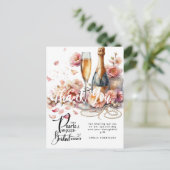 Petals Parels Prosecco begunstigt Vrijgezellenfees Briefkaart (Staand voorkant)