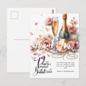 Petals Parels Prosecco begunstigt Vrijgezellenfees Briefkaart (Voorkant / Achterkant)