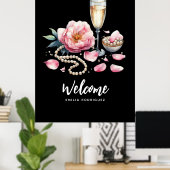Petals Parels Prosecco Favorieten Welkomstbord Poster (Thuiskantoor)