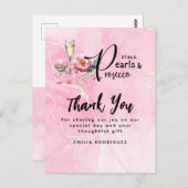 Petals Parels Prosecco gunstiger Vrijgezellenfeest Briefkaart (Voorkant / Achterkant)