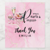 Petals Parels Prosecco gunstiger Vrijgezellenfeest Wijn Etiket (Enkel label)