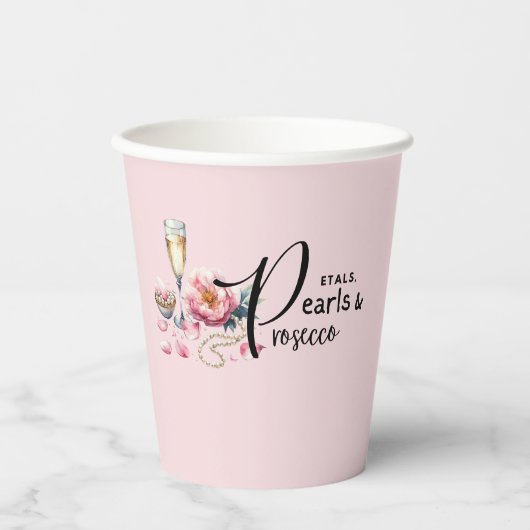 Petals Parels Prosecco Servies Partyware Papieren Bekers (Voorkant)