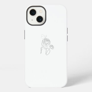 Petals & Peace - Arte de Línea Femenina Minimalist iPhone 13 Hoesje