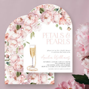 Petals & Pearls Modern Roze Bloemen Vrijgezellenfe Kaart