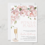 Petals & Pearls Modern Roze Bloemen Vrijgezellenfe Kaart (Voorkant)