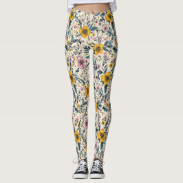 Petals & Pizzazz: een lente bloemenpatroon Leggings