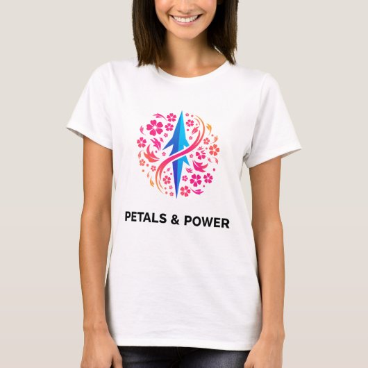 Petals & Power Vrouwen T-shirt (Voorkant)
