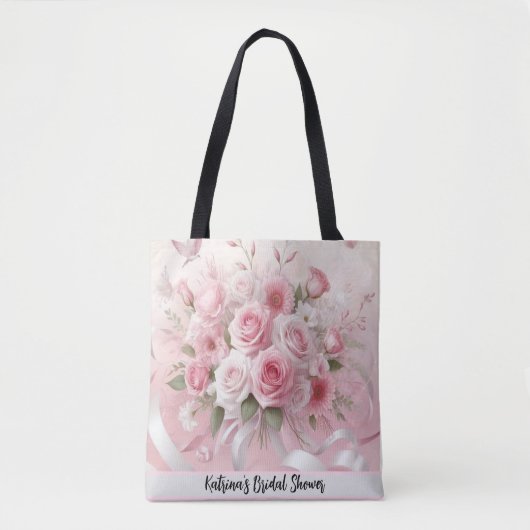 Petals & Promises: Een rozeachtig Rozen Vrijgezell Tote Bag (Voorkant)