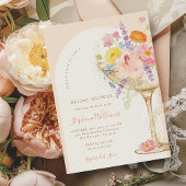 Petals & Prosecco Arch Bridal Shower Invitation Kaart