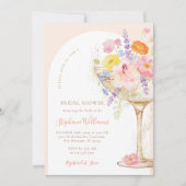 Petals & Prosecco Arch Bridal Shower Invitation Kaart (Voorkant)