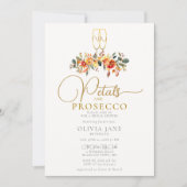 Petals Prosecco Autumn Goud Bruiloft in de herfst Kaart (Voorkant)