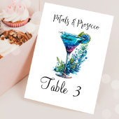 Petals & Prosecco Blauw Vrijgezellenfeest Party Kaart