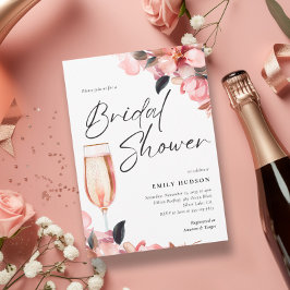 Petals & Prosecco Bloemen Bruidsdouche Uitnodiging