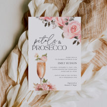 Petals & Prosecco Bloemen Bruidsdouche Uitnodiging