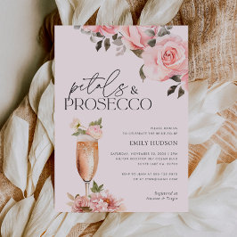 Petals & Prosecco Bloemen Bruidsdouche Uitnodiging
