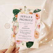 Petals & Prosecco Bloemen Bruidsdouche Uitnodiging