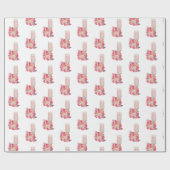 Petals & Prosecco Bloemen Roze Chique Verjaardagsb Cadeaupapier (Vlak)