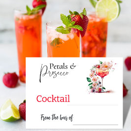 Petals Prosecco Bloemen Vrijgezellenfeest Cocktail Notitiekaartje