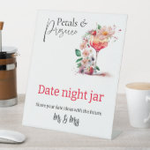 Petals Prosecco Bloemen Vrijgezellenfeest Datum Ad Reclamebord Met Voetstuk (Insitu)