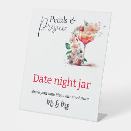 Petals Prosecco Bloemen Vrijgezellenfeest Datum Ad Reclamebord Met Voetstuk