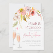 Petals & Prosecco Bloemenboog Vrijgezellenfeest Kaart (Voorkant)