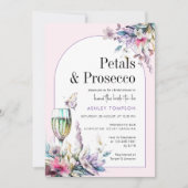 Petals & Prosecco Bloemenboog Vrijgezellenfeest Kaart (Voorkant)