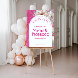Petals & Prosecco Bloemenboog Vrijgezellenfeest Poster