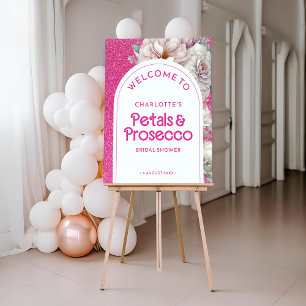 Petals & Prosecco Bloemenboog Vrijgezellenfeest Poster